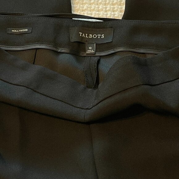 Talbots Hollywood Black High Waist Straight Leg Office Pants Trousers Size 10 - Picture 9 of 14